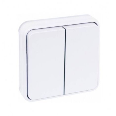 Double bouton poussoir composable 10A - IP55 - OXXO Blanc