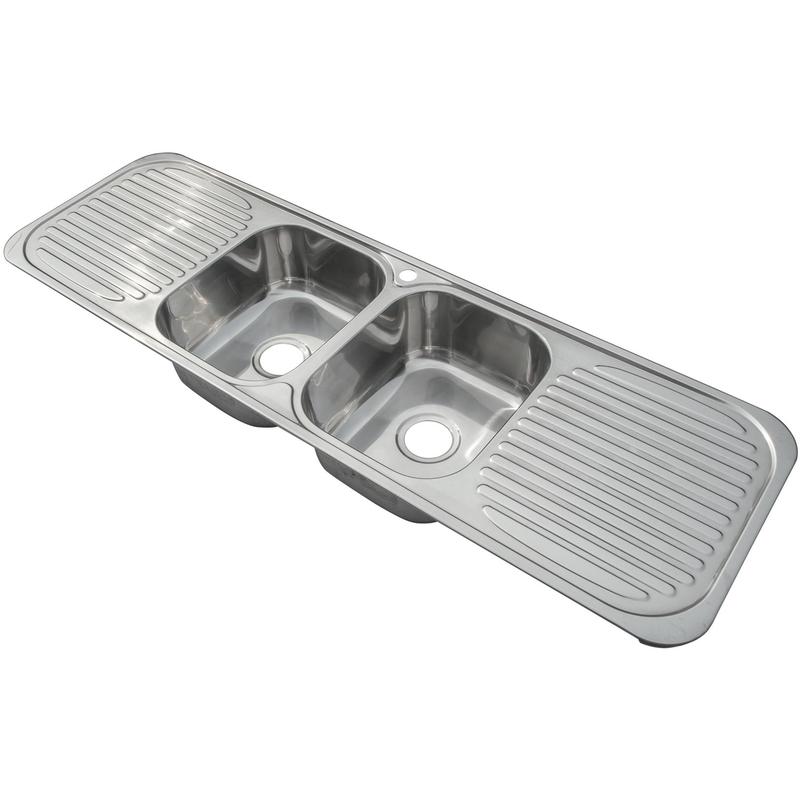 Double Bowl 2.0 Stainless Steel Inset Kitchen Sink 2 ...