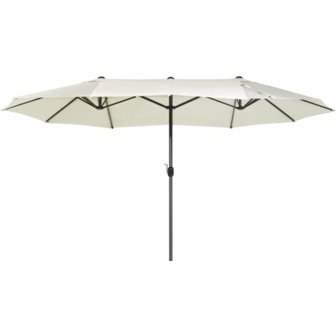 Double Canopy Garden Parasol Light Beige Sibilla 61523