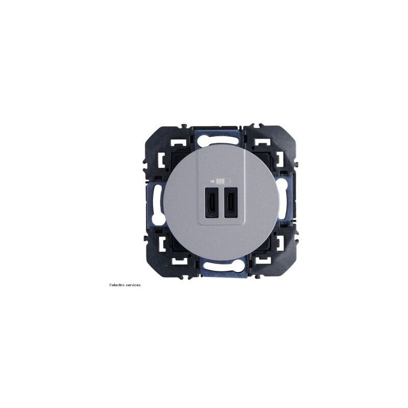 Legrand - Double chargeur usb type-C Dooxie Aluminium