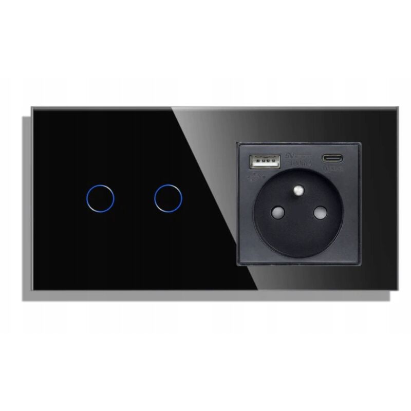 Double Commutateur Tactile 2k Avec Prise Usb-C