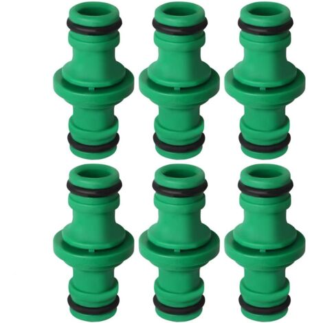 Double Connecteur de Tuyaux, Double Mâle Tuyau Connecteur Plastique Raccords de Tuyau pour Rejoignez le Tube(6pcs)