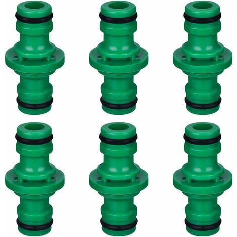 Double Connecteur de Tuyaux Mâles Raccords de Tuyaux pour Rejoignez Le Tube de Tuyaux de Jardin 6 Pièces (Vert)，Irisfr