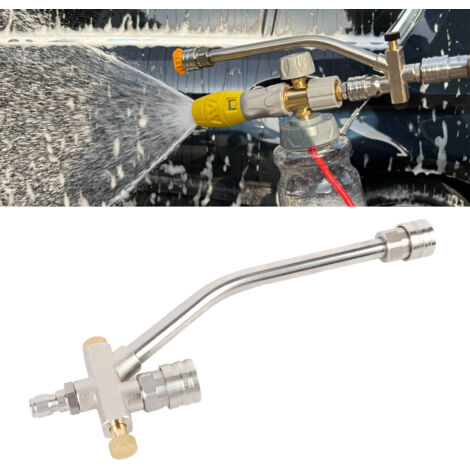 Double Connecteur pour Karcher 1/4 Inch Accessoire Double Embout Raccords pour Nettoyeur Haute Pression Foam Cannon Aluminium Alloy