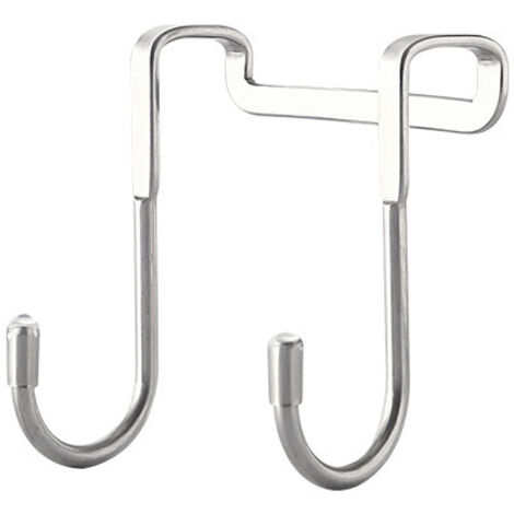 Double crochet de porte sans perceuse crochet en acier inoxydable crochet de porte de douche cuisine salle de bain salon double crochet crochet de porte