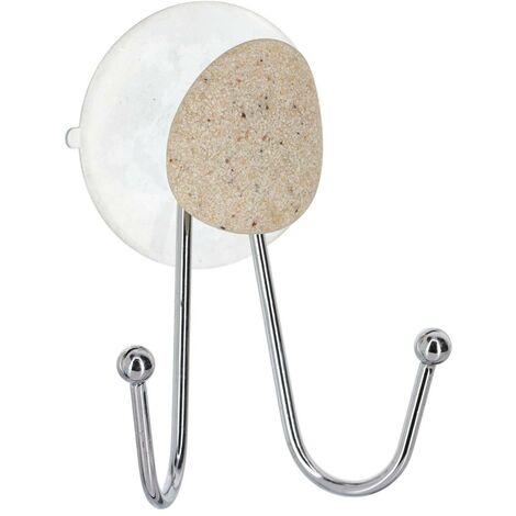 Double crochet metal sur 1 ventouse/1 deco - galet - Tendance