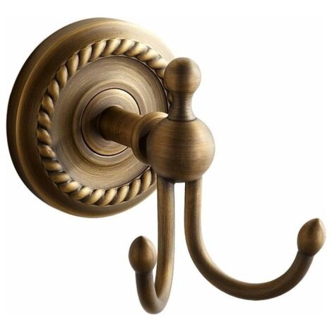 Double crochet porte-manteaux rétro mural jaune laiton cuivre bronze antique accessoire de bain