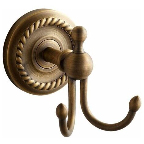 Double crochet porte-manteaux rétro mural jaune laiton cuivre bronze antique accessoire de bain