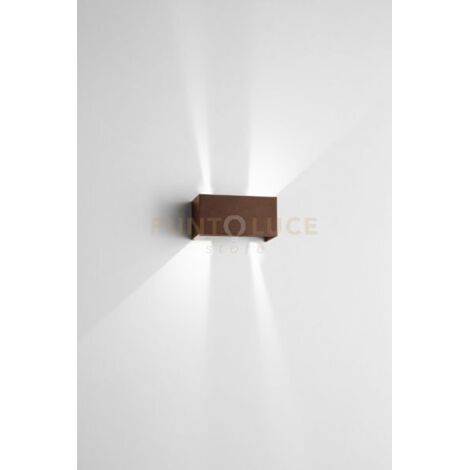 DOUBLE CUBE APPLIQUE DA ESTERNO 20W 1490LM 3000K CORTEN 20X10CM