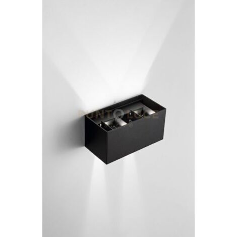 DOUBLE CUBE APPLIQUE DA ESTERNO 20W 1490LM 3000K NERO 20X10CM