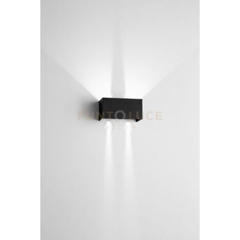DOUBLE CUBE APPLIQUE DA ESTERNO 20W 1540LM 4000K IP65 NERO 20X10CM