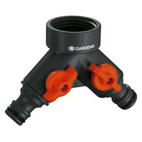 Double Distributeur Pour Robinets 21mm (1/2'') 26,5mm (3/4'') 33,3mm (1'') (BLISTER) Gardena