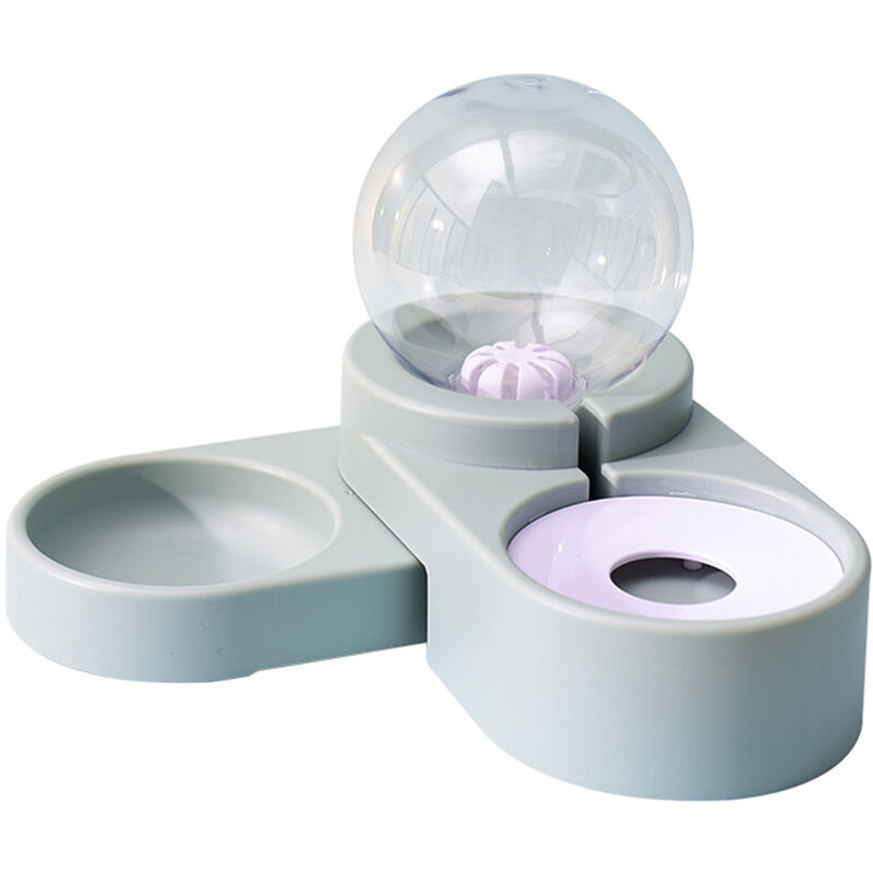 Double Dog Gamelle Eau Et Nourriture 2 En1 Bowl Set Bol Amovible En Acier Inoxydable Distributeur Automatique D'Eau Bouteille Autopetfeeder, Sans
