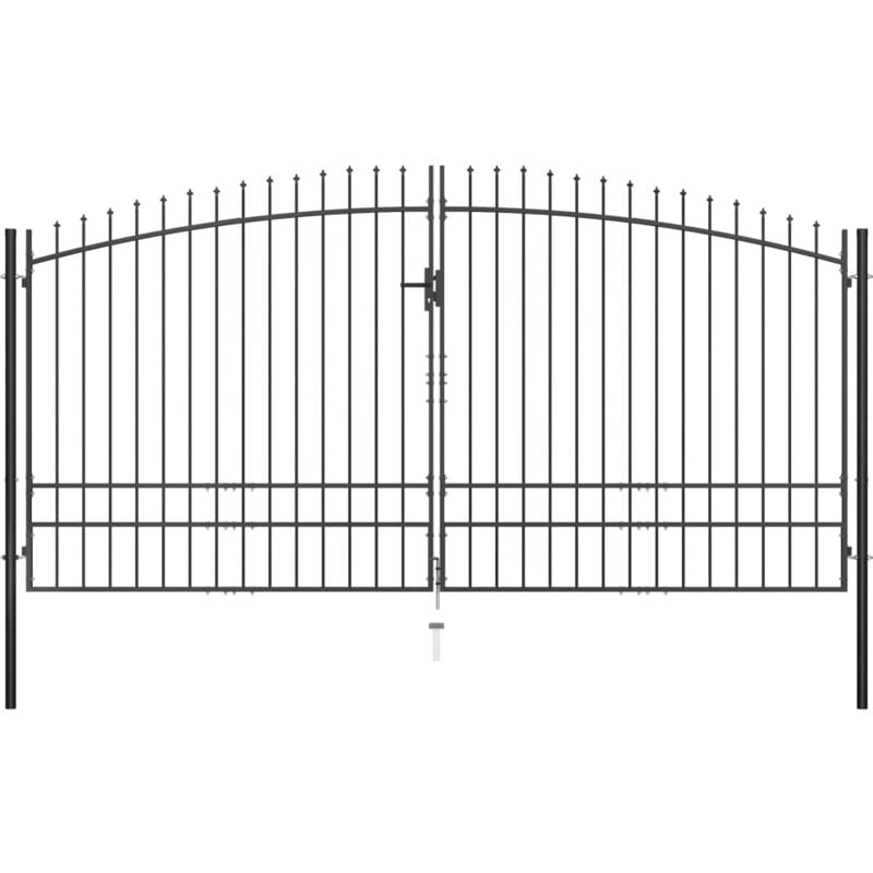 Vidaxl - Double Door Fence Gate with Spear Top 400x248 cm