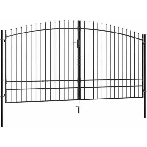 Double Door Fence Gate with Spear Top 400x248 cm