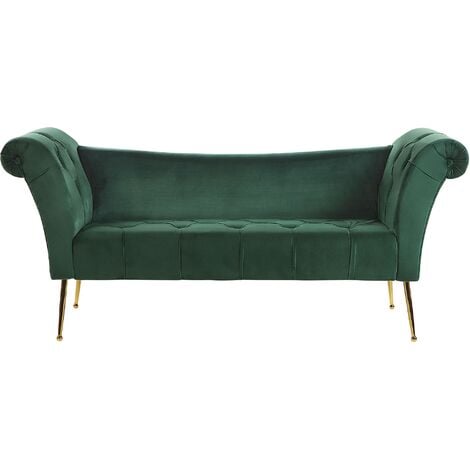 Chaise Longue - Velvet Chaise Lounge With Gold Legs Chaise Longue - Velvet Chaise Lounge With Gold Legs
