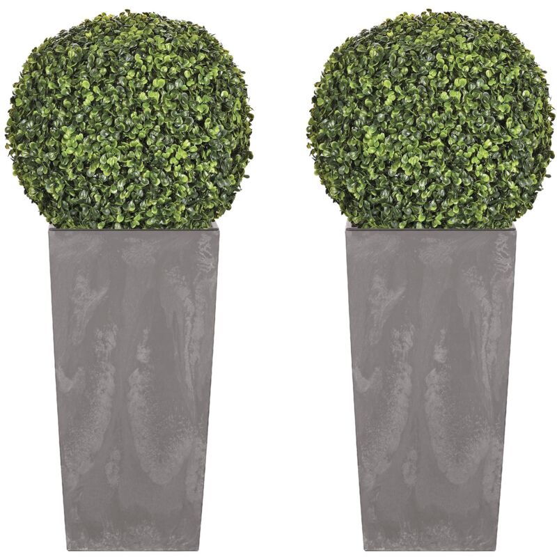 Double ensemble de haute fleur 35 l prosperplast urbi effet square plastique avec réservoir de gris vight 55(HIGH) x 29.5(largeur) x 29.5(profond)