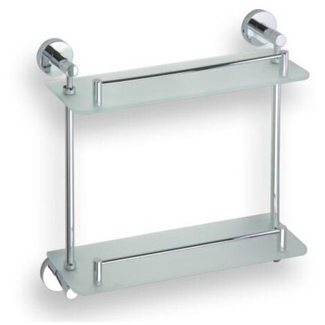 Double étagère de douche en verre OMEGA 40x40x13cm