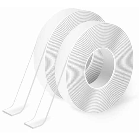 Bande Double Face Ultra Forte Rouge Transparent - 1 Mm Et 2 Mm X 50 Mètres