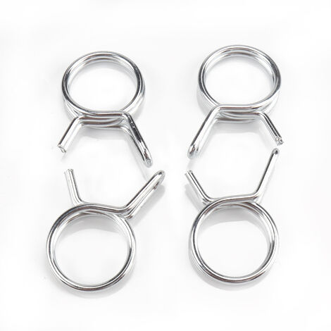 Double Fil Ressort Tube Pince 9mm Carburant Ligne Silicone Tube Tuyau Ressort Clips Zingué 20Pcs