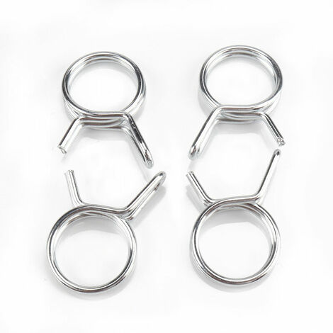 Double Fil Ressort Tube Pince 9mm Carburant Ligne Silicone Tube Tuyau Ressort Clips Zingué 20Pcs