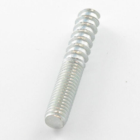 Double filet 10X60 32 Mm fileté bois à 28 Mm fileté métaux Acier zingué blanc