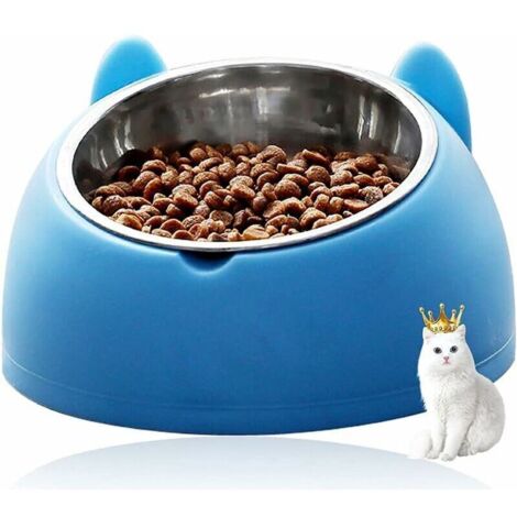 Double Gamelle Chat Surélevée,Inclinable À 15° Bol Anti-Vomissements Et Antidérapante Bol Pour Animaux De Compagnie À Stockage D'Eau Automatique,Disponible Pour Les Chats Et Les Chiots (Bol B