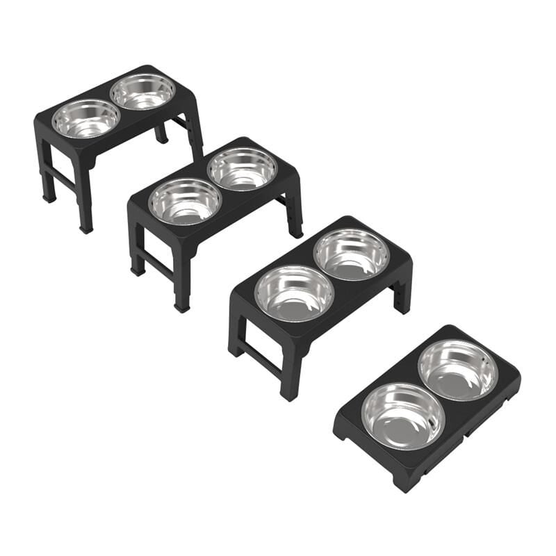 Estexo - Double gamelle pour chien bol écuelle pour chien réglable en hauteur