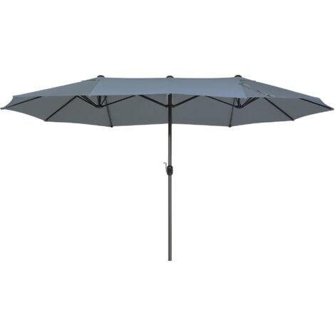 Double Garden Parasol Modern Dark Grey Outdoor Polyester Aluminium Sibilla