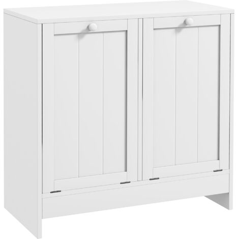 Double Hamper Laundry Storage Cabinet - White