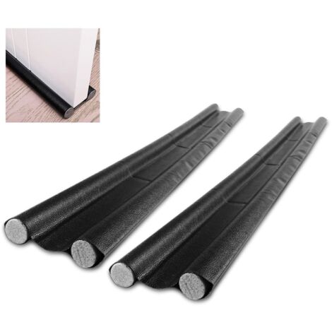 Double Insulated Door Draft Stopper, 2 Pack, 96cm, Washable and Durable, Bottom Insulation Door Seal, Anti-Cold, Anti-Noise, Anti-Insect, Black Door Draft Stopper, Foam Insert, Gray, Cuttable