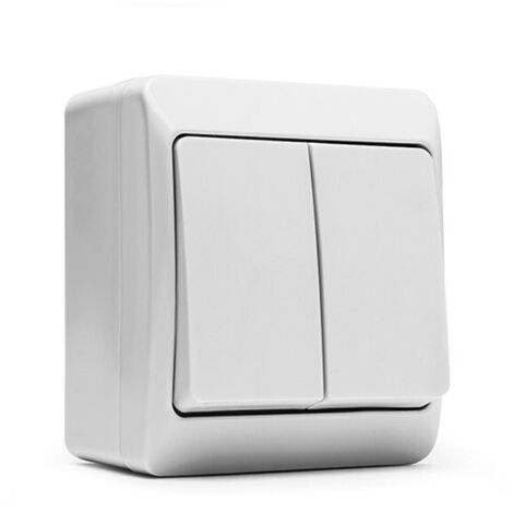 DOUBLE INTERRUPTEUR ÉTANCHE BLANC 10A-250V IP54
