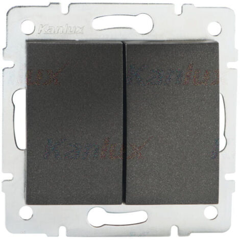 Double Interrupteur LOGI – Contrôle 2 Circuits – Graphite – Encastré – 71x71mm