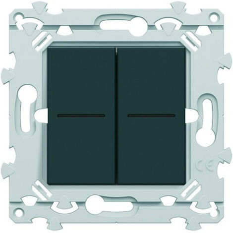 Double interrupteur ou bouton poussoir à voyant Hager Essensya Finition: Anthracite