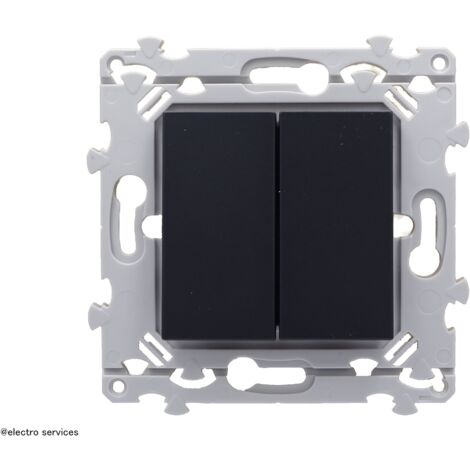 Double Interrupteur ou Poussoir Hager Essensya Finition: Anthracite