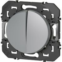 Double Interrupteur ou va-et-vient Dooxie - 10A - 250V - Aluminium - Legrand