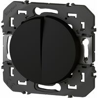 Double Interrupteur ou va-et-vient, Dooxie - 10A - AX175 - 250V - Noir Legrand