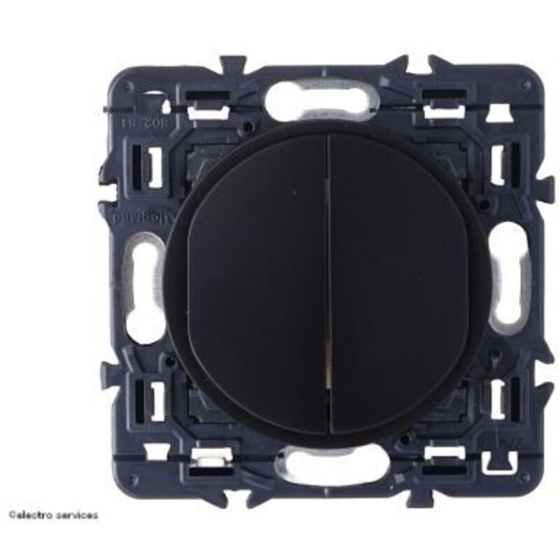 Legrand - Double interrupteur ou va-et-vient + poussoir Céliane prémonté Noir CE2031