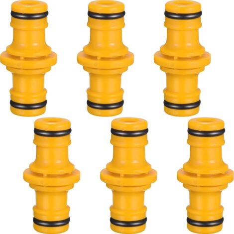 Double Male Hose Fittings for Joining Garden Hose Pipe (Yellow)