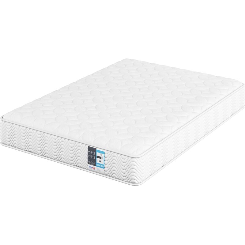 4ft6 Double Mattress Pocket Coil Spring Comfortable Medium Firm Single Bed Mattress 20cm Thickness, White - Yaheetech