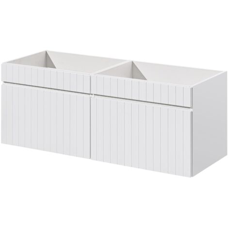 Double meuble sous vasques suspendu ICONIC blanc 120 cm