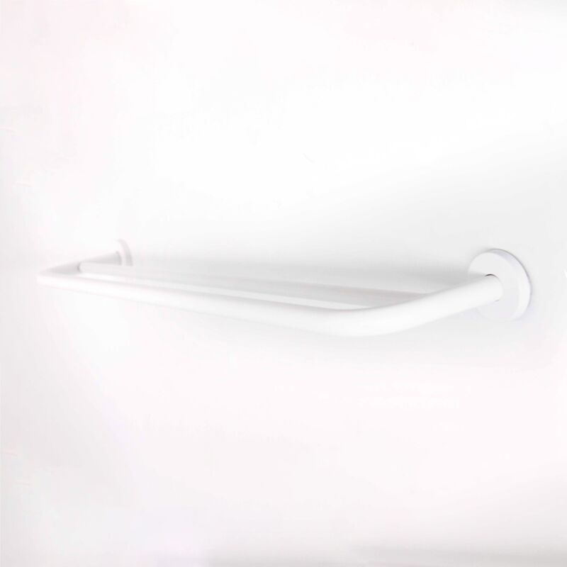 Inda - Un porte-serviette double blanc mat L.65 cm