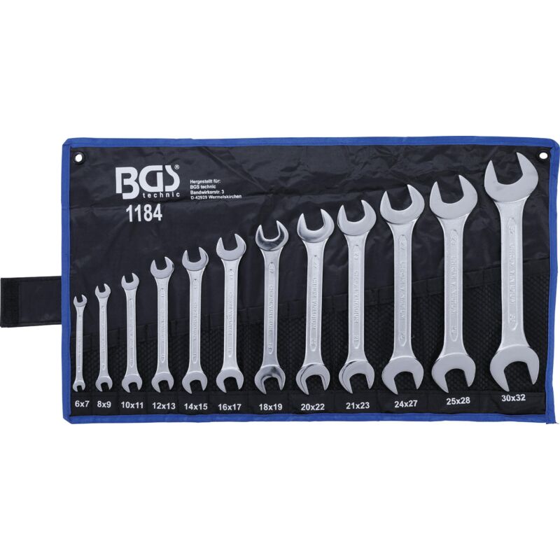 Bgs Technic - Jeu de clés plates 6 x 7 - 30 x 32 mm 12 pièces