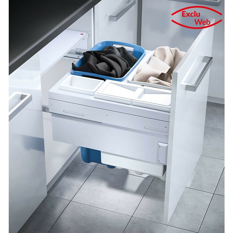 Hailo - Double panier à linge encastrable 80L Laundry Carrier 600