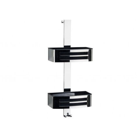 Double panier de rangement d’angle avec structure novellini R90CESTE0B  Chrome-noir