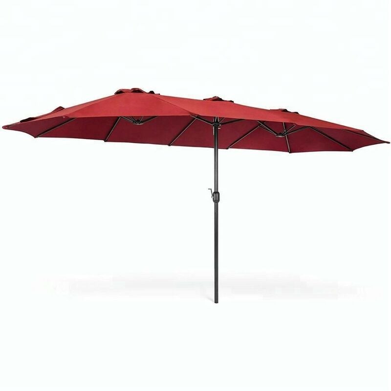 Garden Deluxe Collection - Double parapluie du jardin en aluminium Alu Twin 460x270xh240 cm Bordeaux