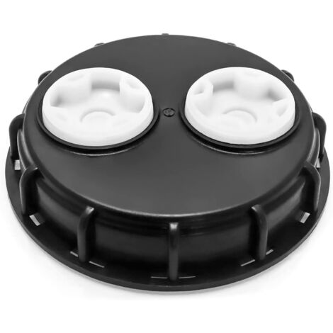 Double Port IBC Jar Lid with Gasket for Chemical, Food, Industrial Storage, 6.5" with 2" Lid, Schutz Fine Thread