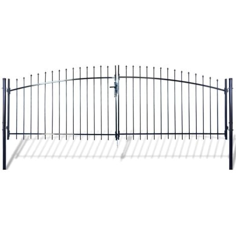 Double portail avec haut sous forme de lance 400 x 175 cm