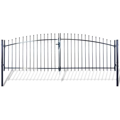 Double portail avec haut sous forme de lance 400 x 200 cm
