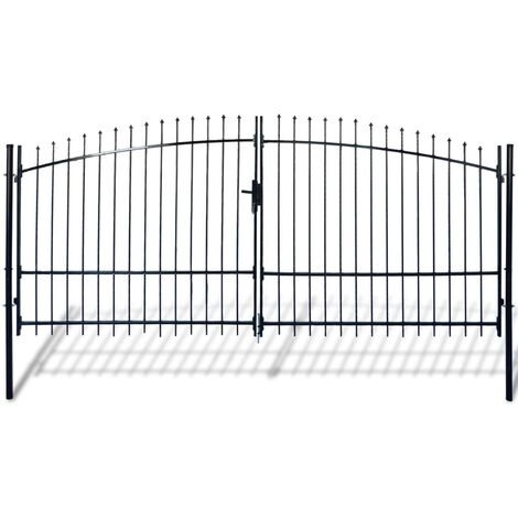 Double portail avec haut sous forme de lance 400 x 225 cm